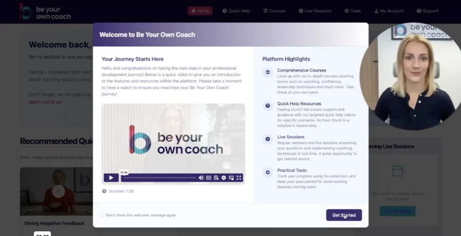 The Be Your Own Coach platform